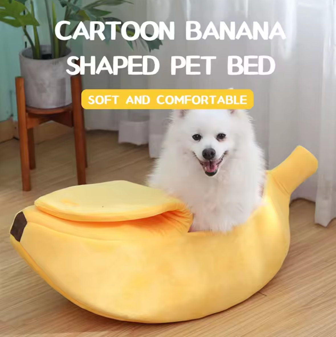 Banana-Shaped Cat Bed – Cozy & Fun Multicolor Pet Cushion