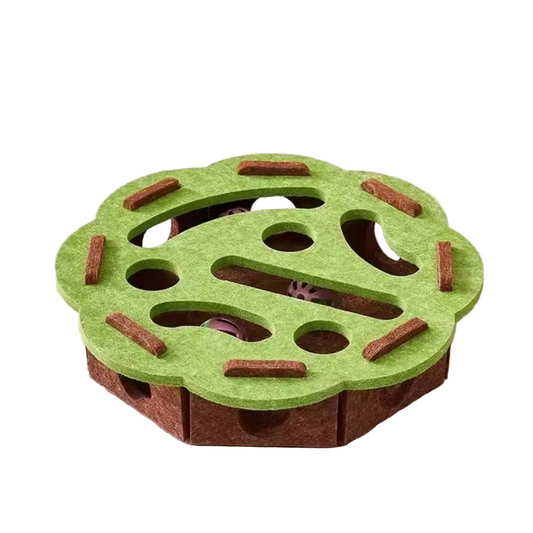 Felt Puzzle Box Cat Toy with Ball