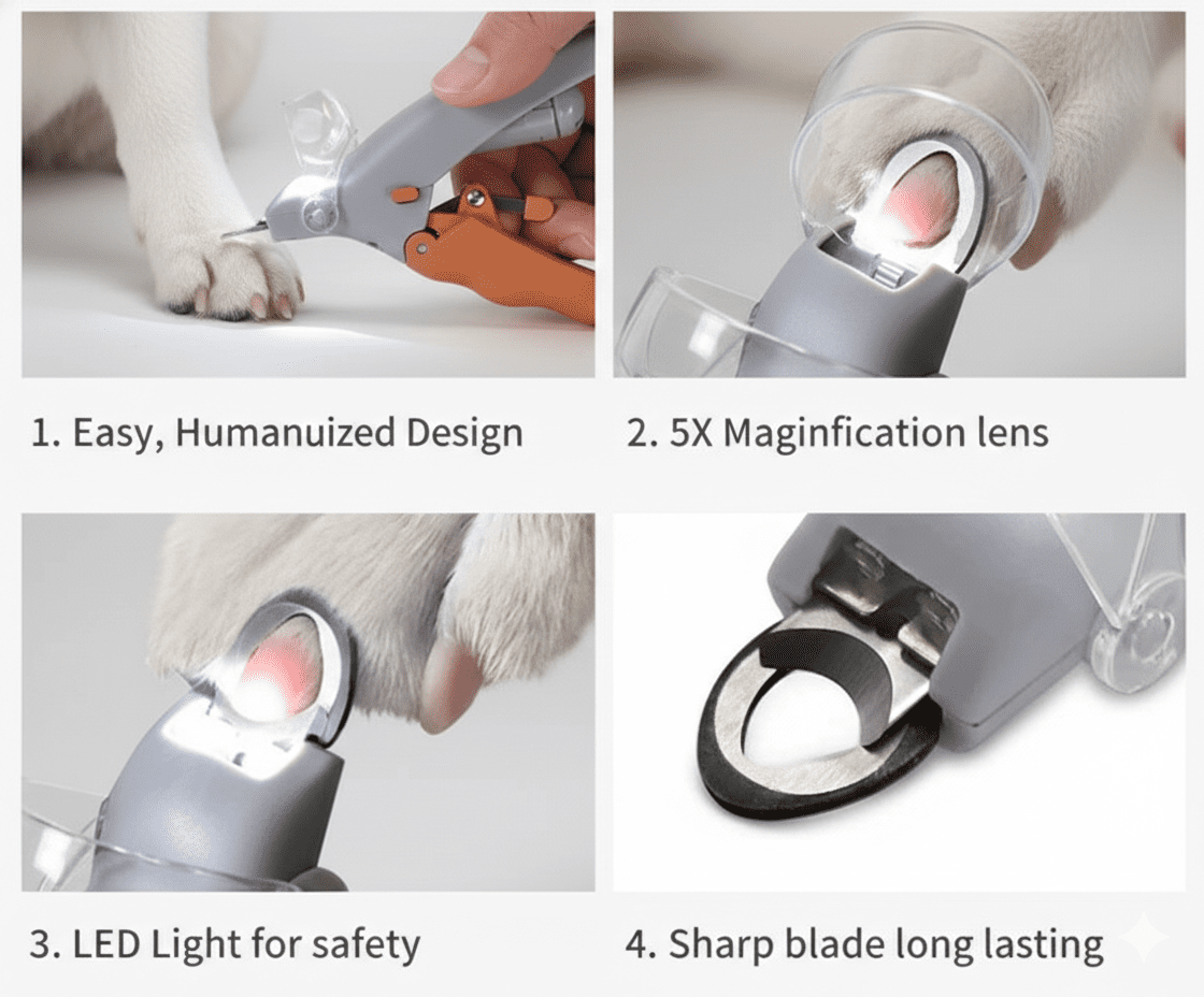 Petsify LumiTrim™: Professional LED Pet Nail Clippers